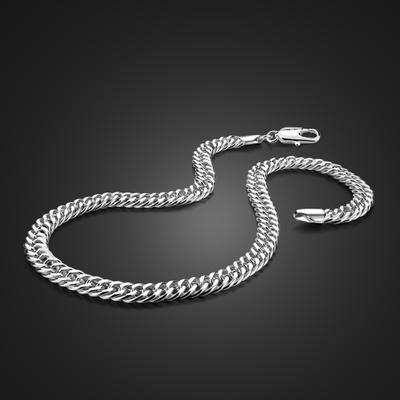 New Fashion Men Solid  Silver Pendant Necklace 100% 925 Sterling Silver 7 MM 20/22 Inches Whip Chain Necklace Punk Man Jewelry