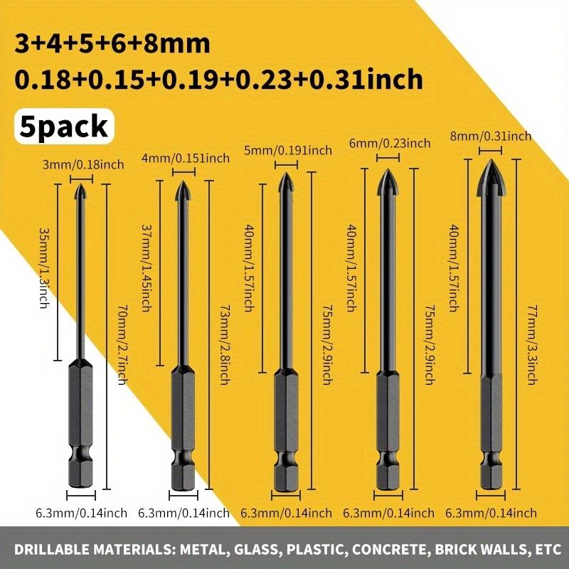 

5 шт/7 шт высокоэффективное универсальное сверло, шестигранный хвостовик крестообразное развертывающее сверло треугольное, стеклокерамика деревообрабатывающее электроинструмент