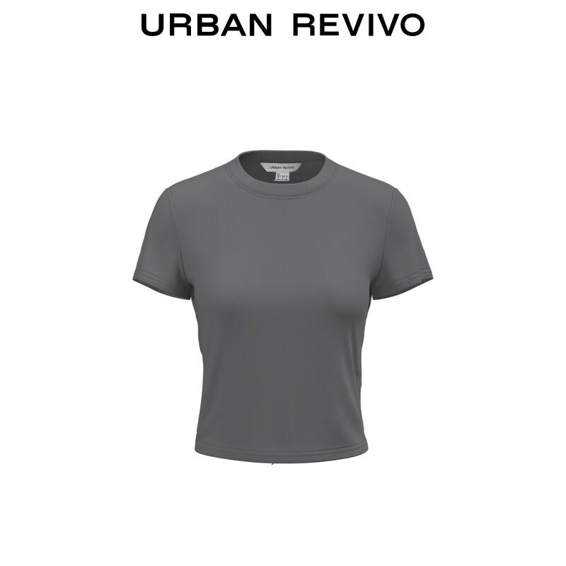 UR 2025 Autumn Women's Trendy Hollow Out Tie-up Slim Fit Short T-Shirt UYV450238