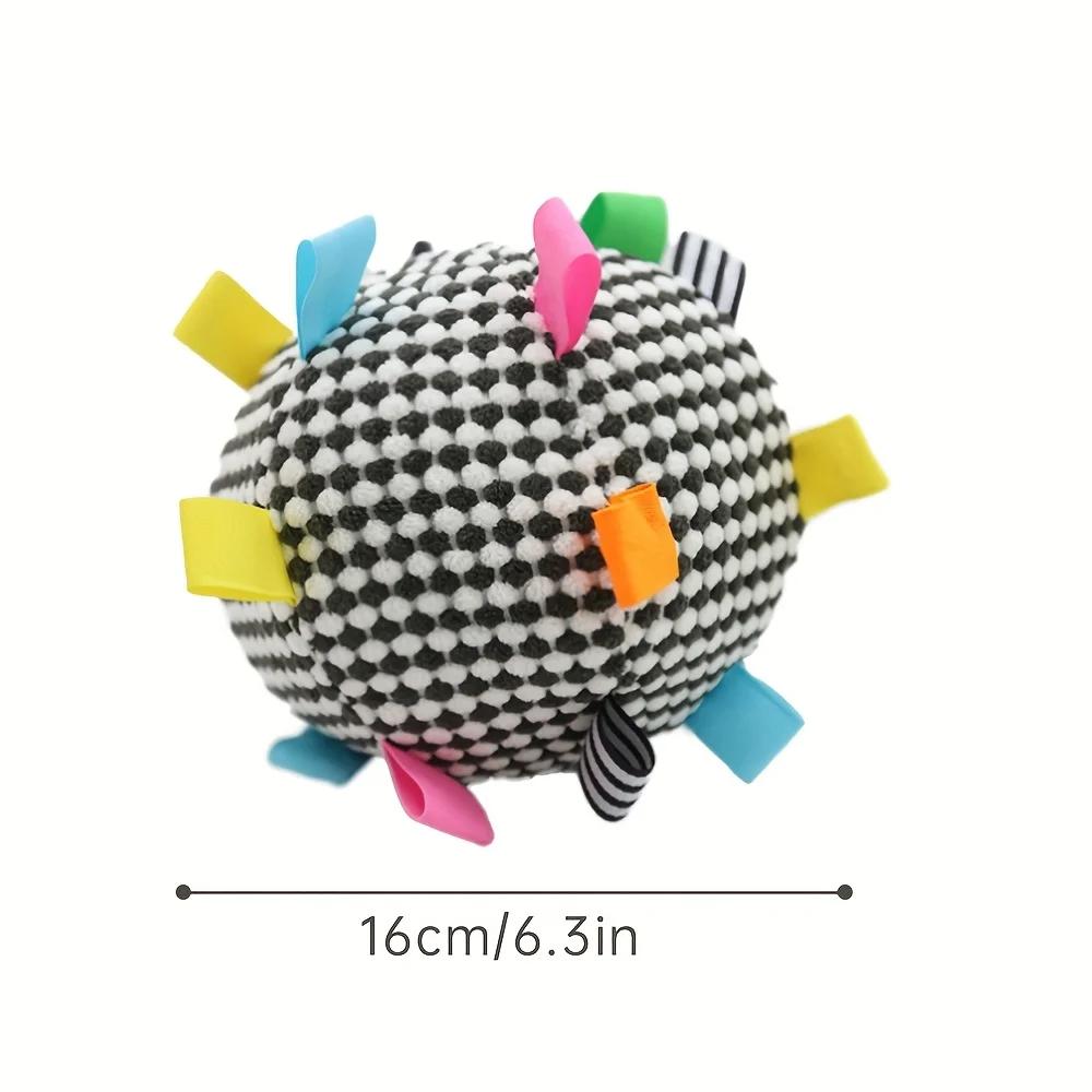 

Interactive Chew Resistant Dog Ball Toy with Bite Sound for Training Stress Relief Plush Tug of War Puppy Chew Toys Durable XS