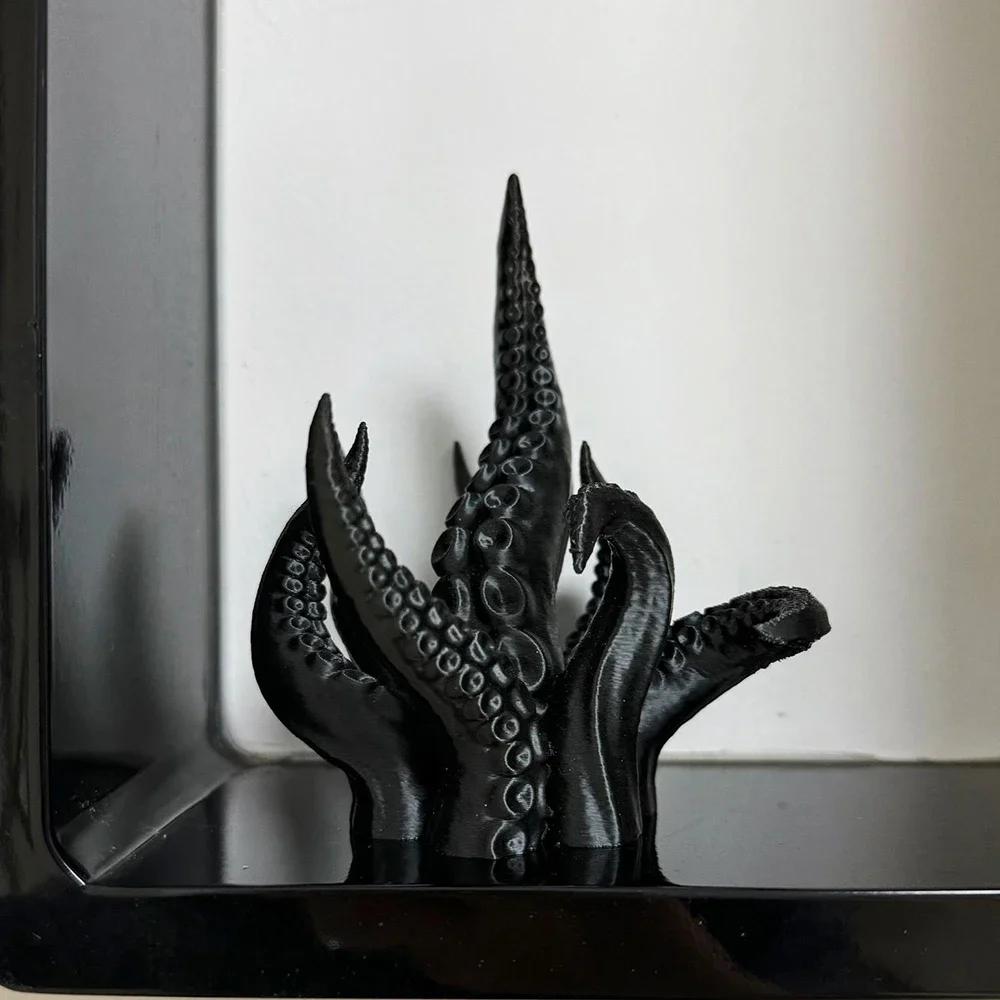 

Creative Mini Gothic Style Octopus Desktop Ornaments DIY 52mm 3D Printing Octopus Tentacles Cool Dark Style INS Home Decoration чёрный