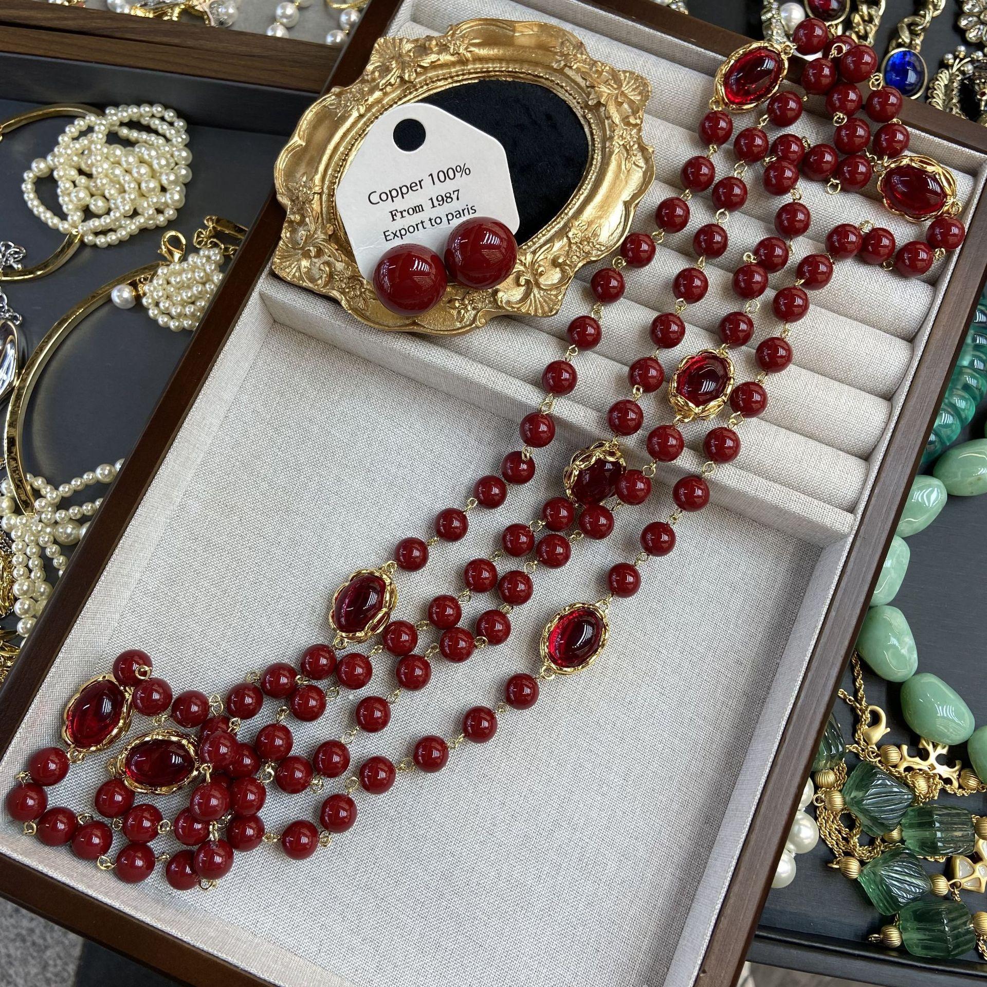 

10 мм бусины очень длинные, сложенные с глазурованным ожерельем