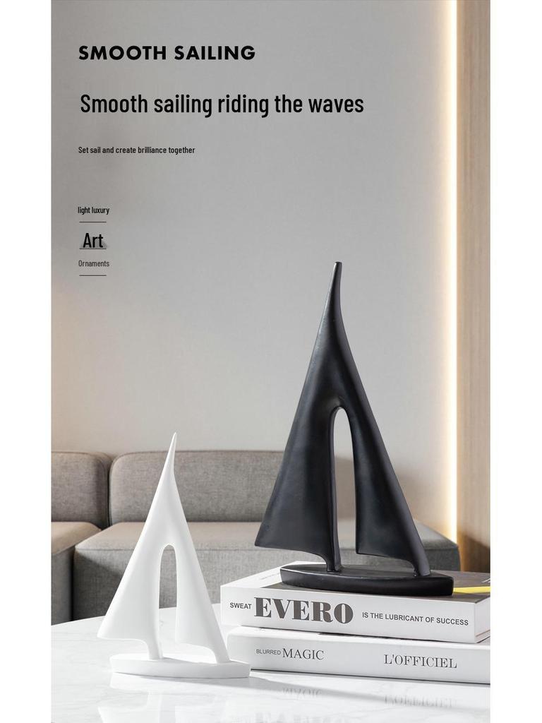 Modern Luxury Sailboat Ornament for Living Room, Foyer, or Office Decoration