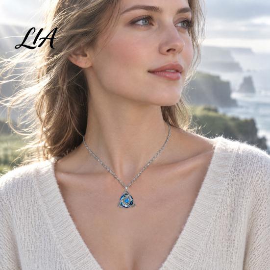 Gedenkschmuck Geschenk Keltischer Knoten Geburtsstein Halskette für Damen, Zirkonia Anhänger Halskette, Klassischer Irischer Schmuck, Für Sie Ehefrau Freundin
