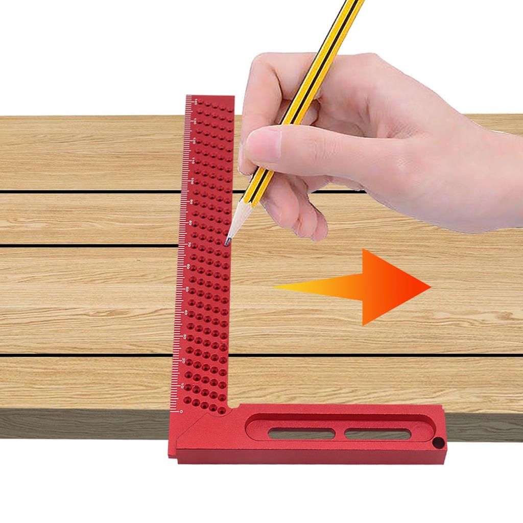 Marcare de precizie Riglă în T din aluminiu pentru prelucrarea lemnului Calibre de marcare cu găuri tăiate Riglă de marcare Instrumente de măsurare