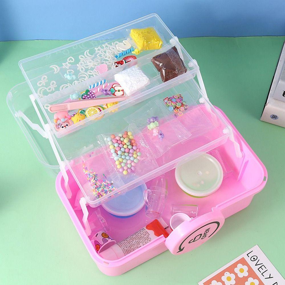 Faltbare Aufbewahrungsbox Dreischichtige Schmuckschatulle Multifunktionale Spielzeugbox