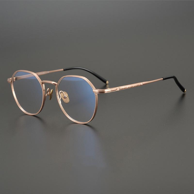 Unisex Polygonal Comfortable All-match Fashion Pure Titanium Myopia Glasses Frame золотой