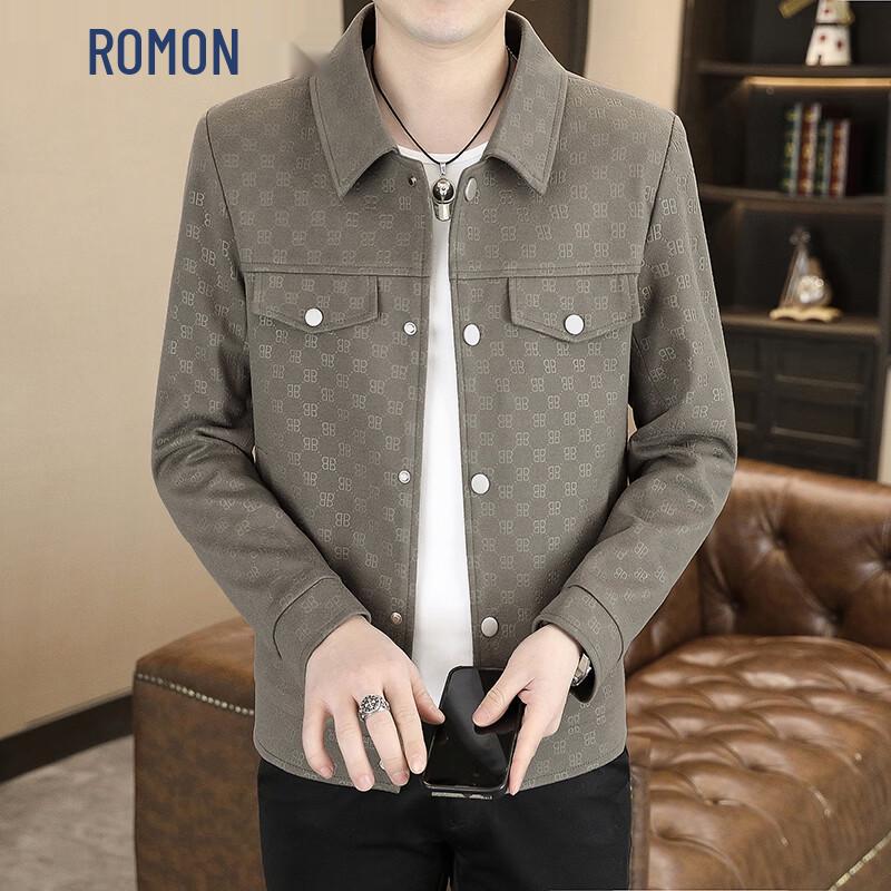 ROMON Men s Casual Lapel Jacket 3XL