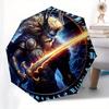 Viking Warrior with Sword Circular Art PrintUmbrella, Portable 3-Fold Compact Umbrella for Men & Women Gift