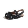 Fairy Style Polka Dot Ballet Sandals for Girls - Trendy Summer Bowknot Closed-Toe Shoes