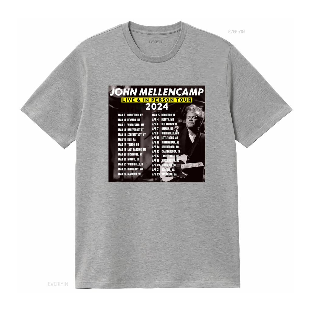 2024 John Mellencamp Live In Person Tour T Shirt 100 Cotton For Fans Music Lover Vintage Washed Breathable Designer Clothes