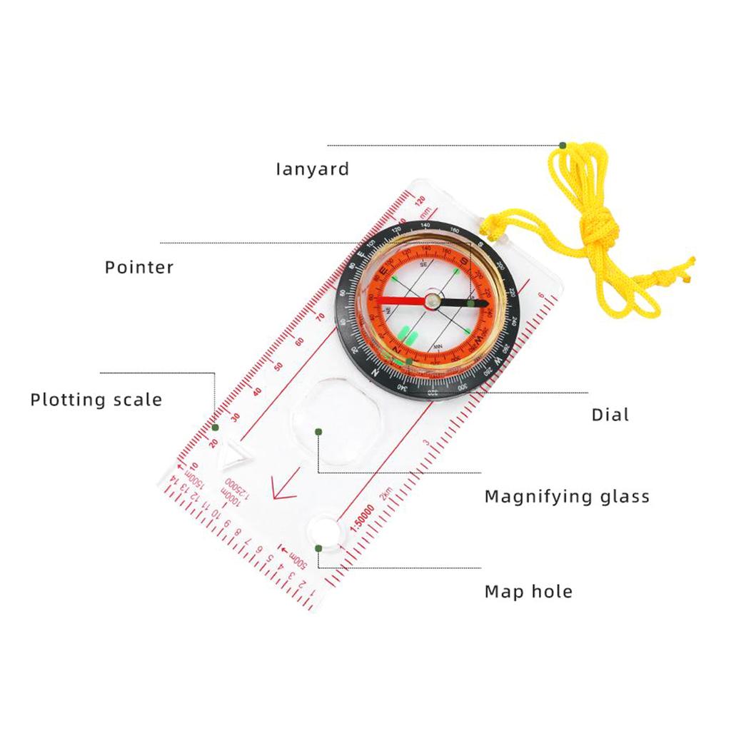 2 Pcs Portable Accurate Navigation Compass Orienteering Hiking Compass Boy Scout Compass for Expedition Map Reading