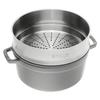 STAUB 405106050 - Cocotte Ronde Avec Panier Vapeur - Ø 26 Cm - Gris Graphite
