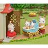 Figurine miniaturale - SYLVANIAN FAMILIES - Gemenii Iepure Ciocolatiu și căruciorul lor dublu