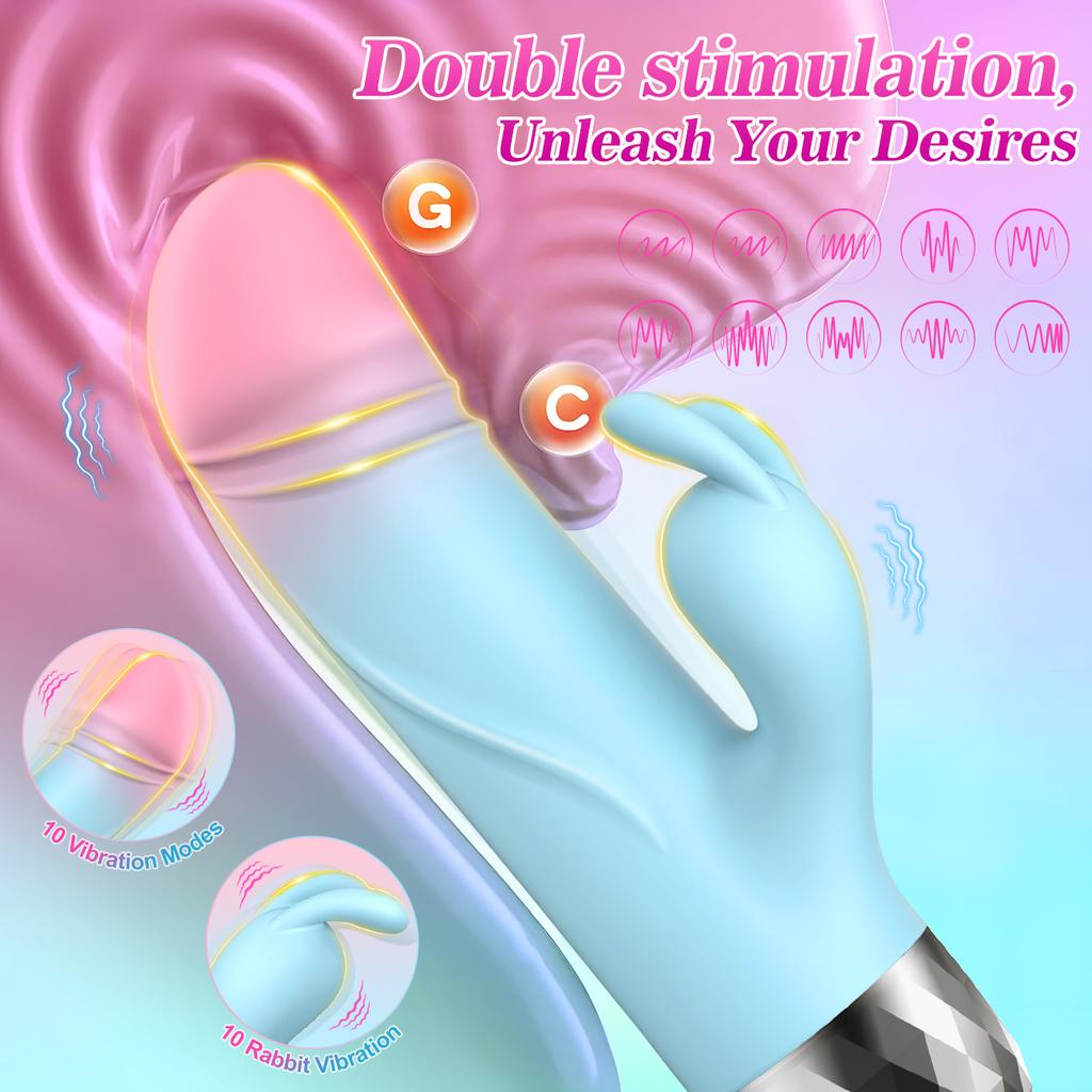 Powerful Rabbit G Spot dildo Vibrator Female Clitoris Stimulator Dildo Vagina Massager Masturbation AV Magic Wand Adult Sex Toys