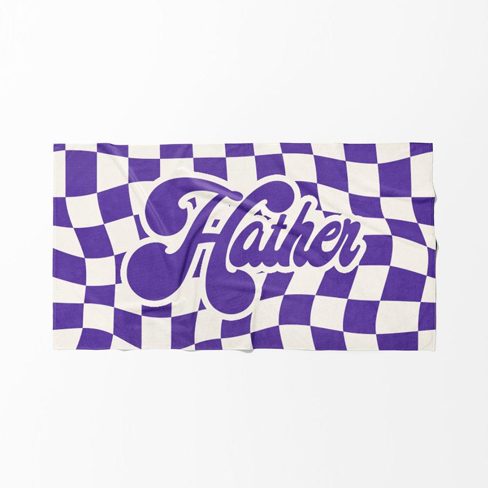 Personalized Beach Towel Custom Name Cross Border Microfiber Beach Towel Anti-Sand Super Absorbent Bath Towel Large Quick Drying