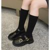 Mocassins de Couro Preto para Meninas 2025 - Sapatos de Princesa de Sola Macia Estilo Britânico Primavera/Outono