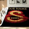 1PC Galatasaray S Custom Name Patterned Flannel Blanket Suitable For All Seasons for Home Decor Warmth and Comfort Gifts Holiday Present