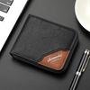 Men’s PU Leather Zip Around 3 Folding Wallet RFID Card Holder ID Window Coin Pocket Short Compact Wallet Cash Purse