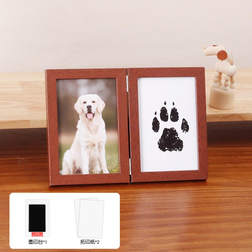 Pet Memorial Gifts for Pet, Dog Paw Print Frame Kit,Inkless Paw Print Kit,zWooden Pawprint Photo Frame,Gifts for Pet Lovers