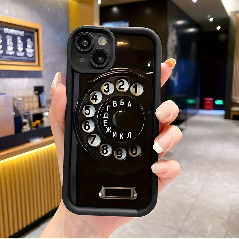 Retro phone button creative pattern phone case suitable for iPhone 17 16 15 14 13 12 11 Pro/Max/Plus anti drop and shockproof