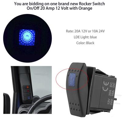 On Boat Rocker Switch No Cover Plate Off Carling Lighted 20 Amp 12 Volt On