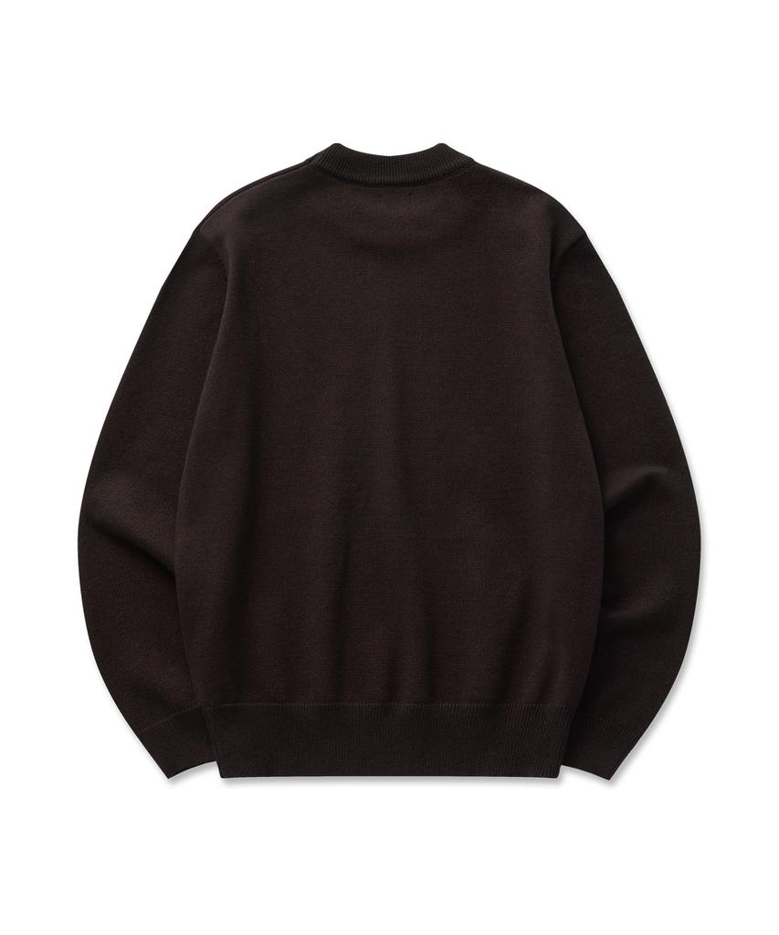 Pilpeu Hand-Embroidered Logo Knit Sweater 20(Charcoal)