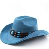 Suede Horse Riding Western Cowboy Hat For Men And Women Outdoor Travel Hat With Rolled Brim Ethnic Style Top Hat Felt Hat