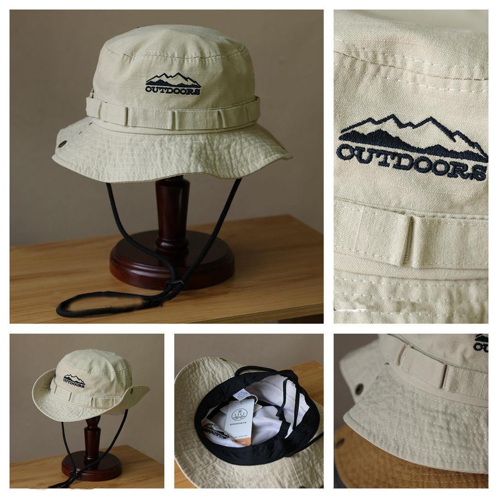 Japanese Washing Fisherman Hat Women's Work Style Retro Basin Hat Outdoor Camping Sun Hat Mountaineering Hat Men's Sun Protection Hat