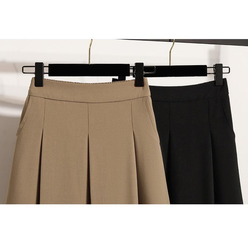 DIMANAF Plus Size Autumn 2025 Skirts Women Loose Skirt A-Line Fashion Maxi Pleated Skirts
