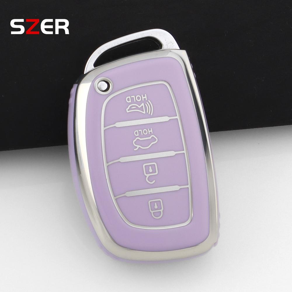 3 4 Tasten TPU Auto Smart Key Hülle Abdeckung Schlüsselanhänger Für Hyundai Tucson Santa Fe Rena Sonata Elantra Creta Ix35 Ix45 I10 I30 I40