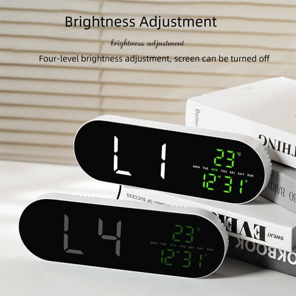 Wall-mounted Electronic Wall Clock Temperature Multi-functional Digital LED Clocks 12/24H Calendar Display Table Clock