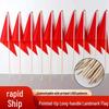 Red Triangular Ground Marker Flags with Pointed Poles