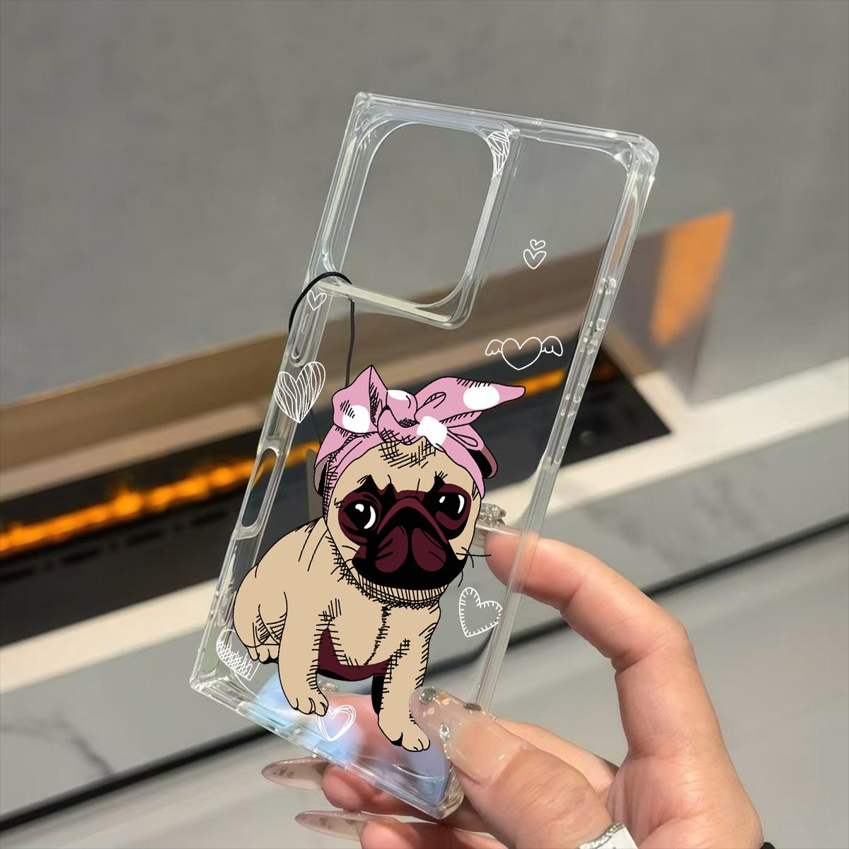 

Clear Square Back Tube Case Protection For iPhone 14 Pro Max 16 ProMax 11 12 15 Plus 13 Anti-Oxygen,Cute Dog Pattern Casing iphone 11 ProMax