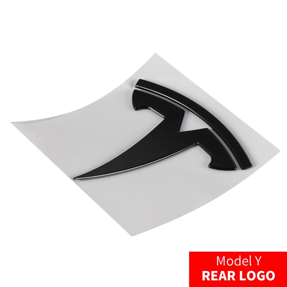 Car Sticker Tesla Tesla Car Front Emblem Rear Trunk Emblem Sticke for Model 3 Mode Y Metal Logo Replacement Rear and Rear Logos 