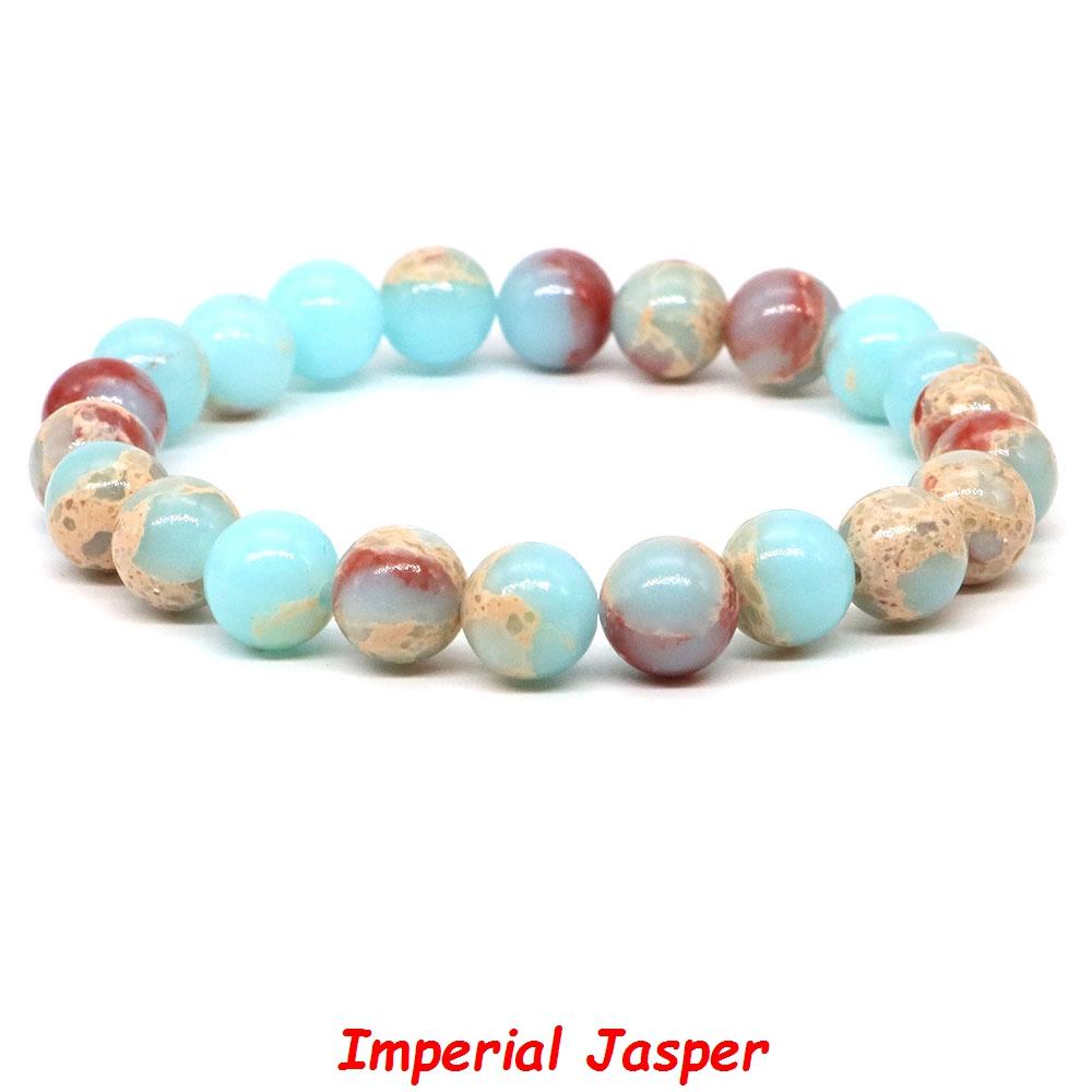Natural Stone Bracelet Healing Crystal Amethyst Quartz Agate Round Loose Bead Elastic Stretch Bangle For Women Men Jewelry Gifts