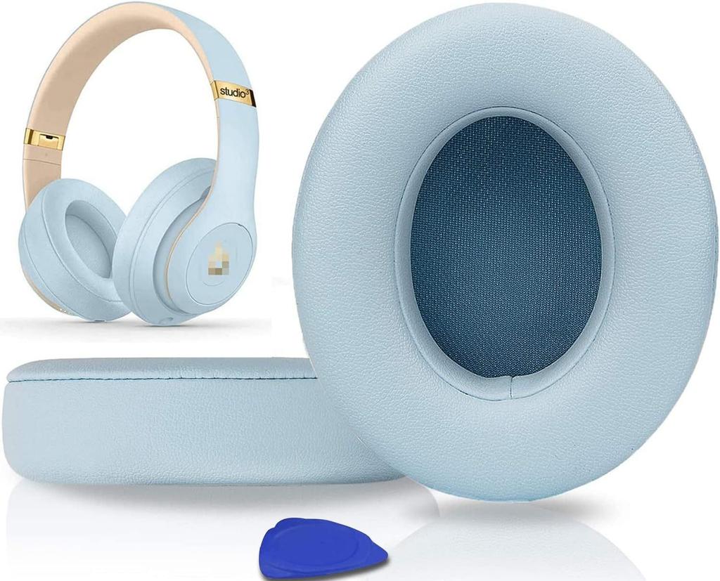Náhradní náušníky pro Beats Studio 2 Studio 3 z proteinové kůže a paměťové pěny, náušníky, náhradní polštářky do uší pro sluchátka Beats Studio 2 Studio 3.