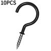 10PCS crochet de plafond panier à fleurs vis à vis pour tasse crochet point d'interrogation à visser auto-perceuse crochet pour lampe noir et blanc crochet pour tasse en plastique trempé