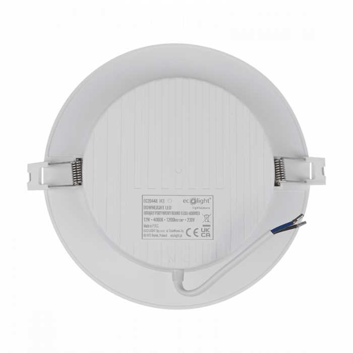 Downlight Led P/T Okrąg 12W 4000K Biały Dl-1