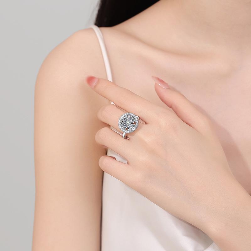 Adjustable Lucky Clover Rotating Ring for Anxiety Relief – Open Style Finger Ring