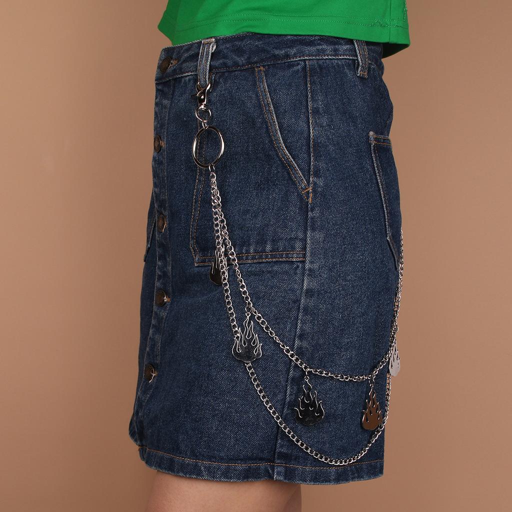 New Spring Flame Punk Style Men's and Women's Pants Chain Air Street Personalized Metal Side Chain Handsome Pants Chain