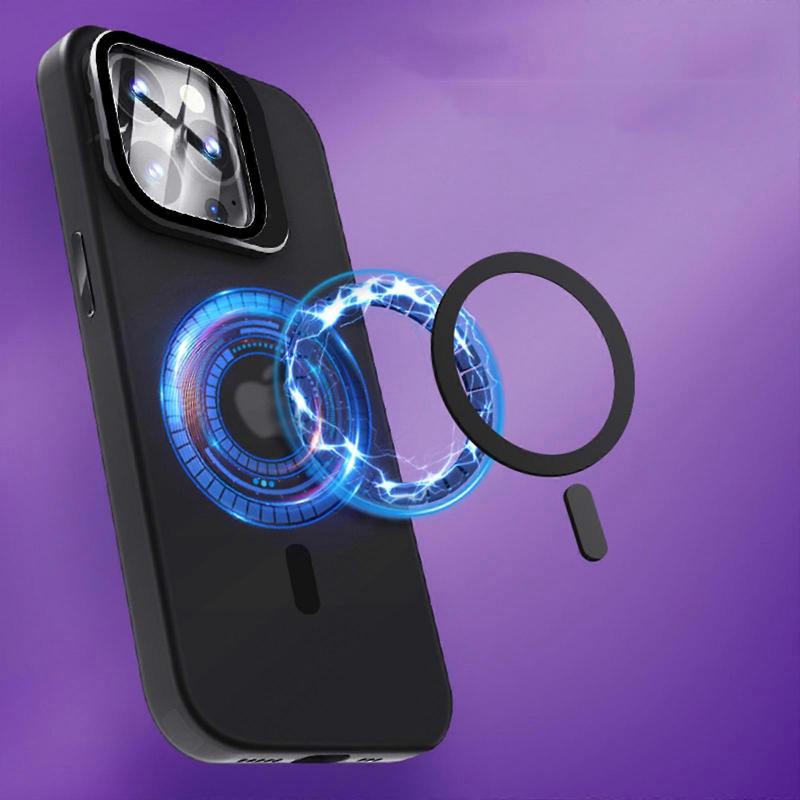 For iPhone 15 Pro Max/15 Ultra Case with Camera Cover Stand Compatible with Magsafe, Magnetic Kickstand Phone Case