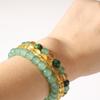 Festive Gifts Green Aventurine Golden Rutilated Quartz And Malachite Beaded Bracelet Set Natural Fashion Jewelry Daily Wear Simple Versatile Accessory