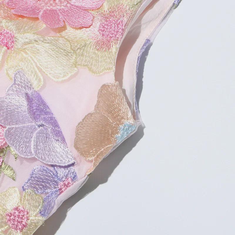 2025 Spring Retro Pastoral Embroidered Floral Sleeveless Top and High-Waist Skirt Set