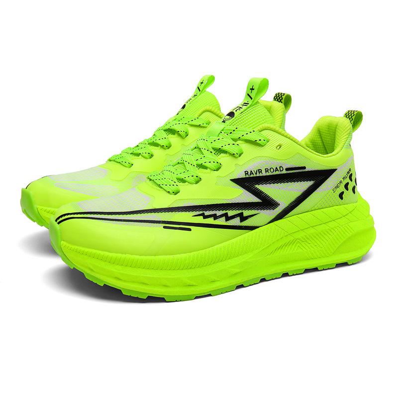 Wide last wide head carbon board running shoes breathable non-slip racing running shoes lightweight shock-absorbing sports shoes