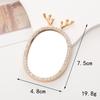 Sense of Advanced Butterfly Heart Shaped Girls Gem Make Up Mirror Liquid Metal Style Women Mini Portable Handheld Mirror
