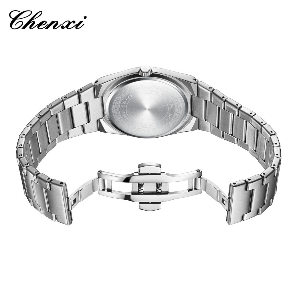 Original Men's Watches CHENXI Eastern Arabic Numerals Dial Date Luminous Quartz Business Simple Watch Waterproof Stainless Steel
