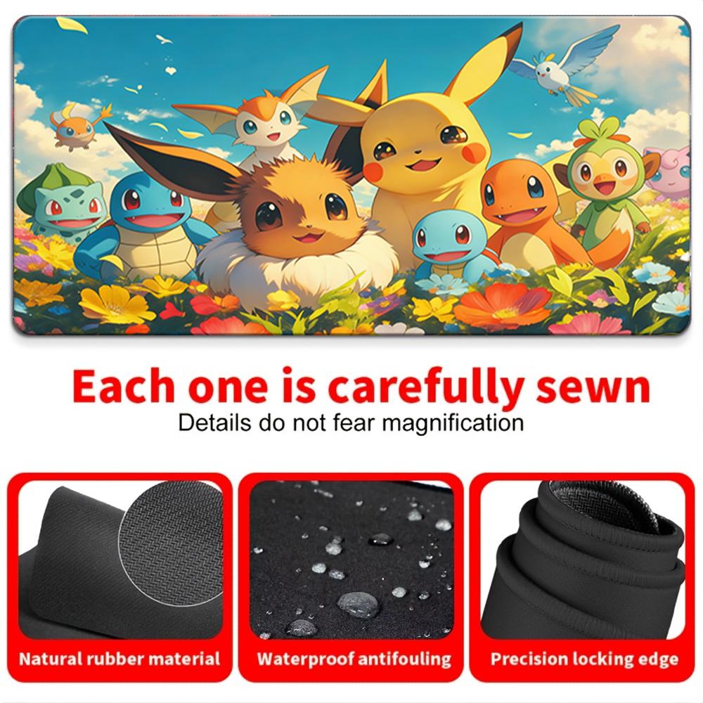 Pokemon Ash  Pikachu Low Angle View Gaming Mouse Pad NonSlip Desk Mat 30x80x0.2cm