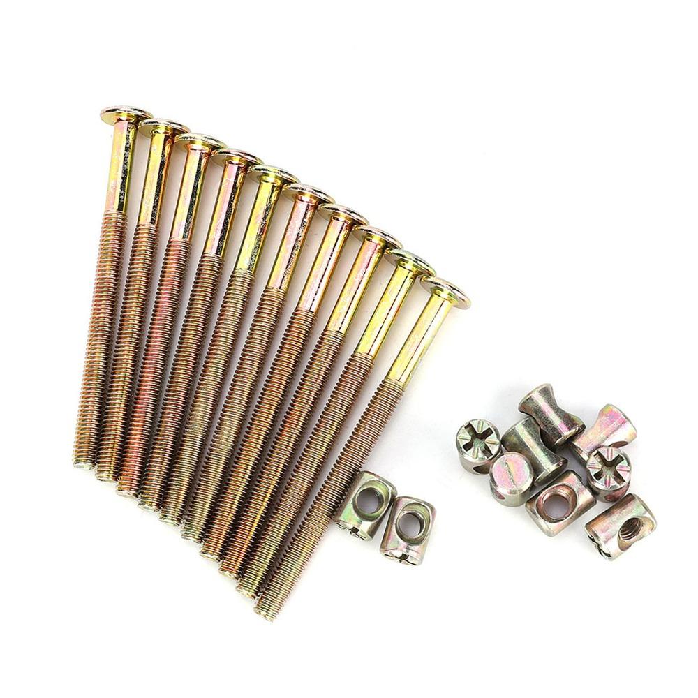 10pcs Spare Parts Barrel Bolt Nuts Zinc Plated Crib Screws  Beds Headboards Cots