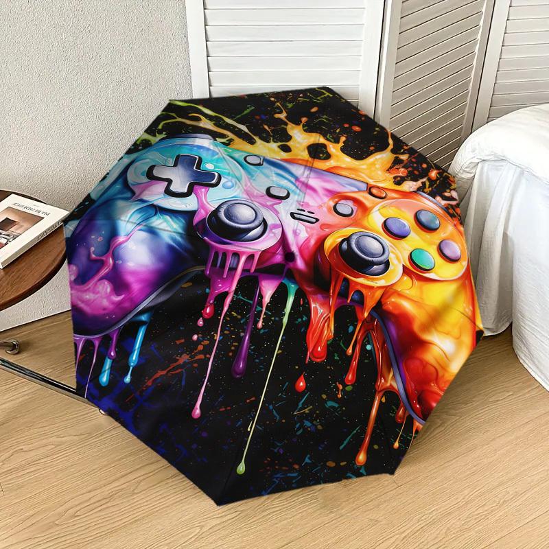 1pc Gamer Splash Pattern Umbrella Design Automatic Opening and Closing Umbrella, High-quality Travel Umbrella,  c1128125